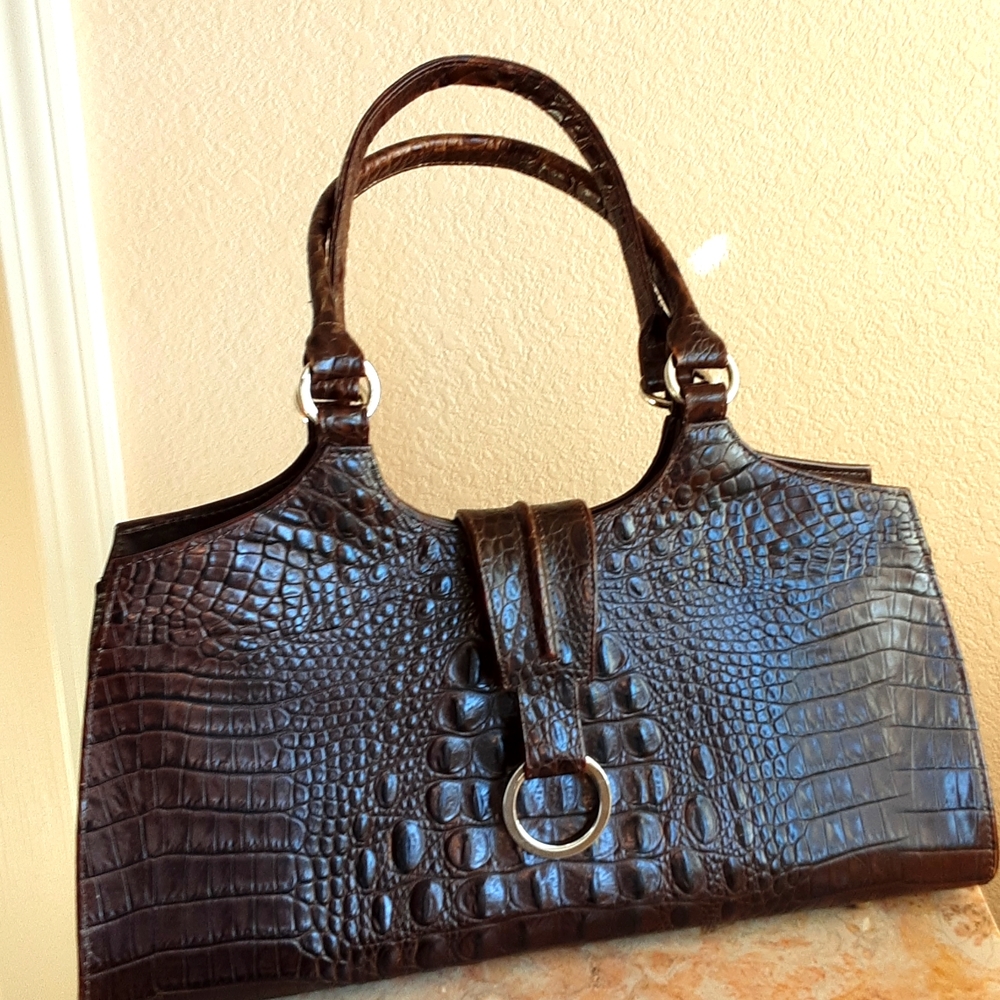 Viva of California Vintage Crocodile Embossed Bag Satchel/Tote
